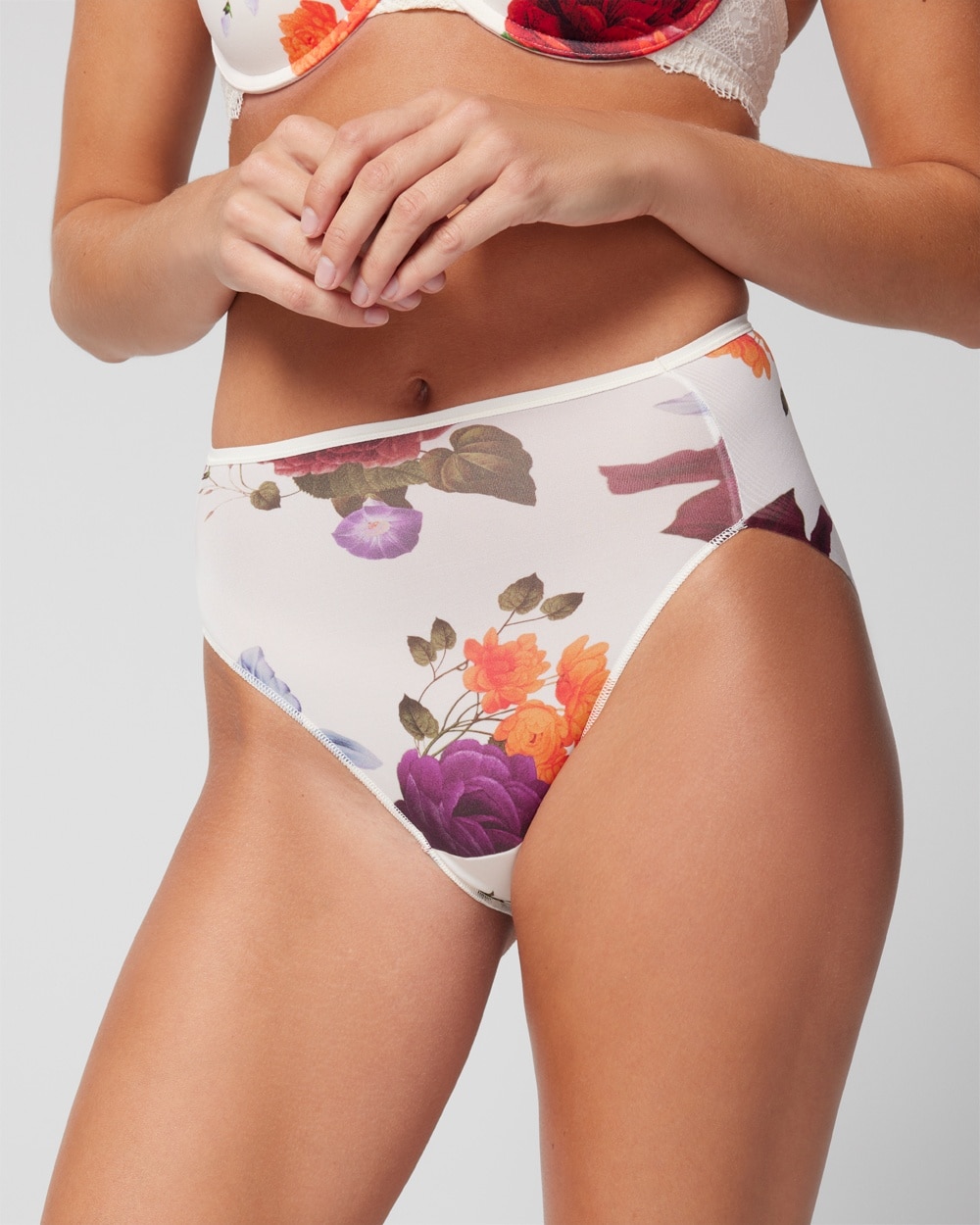 Soma Women's No Show Microfiber High-leg Underwear In Ivory Size Medium |  Vanishing Edge Panties | ModeSens