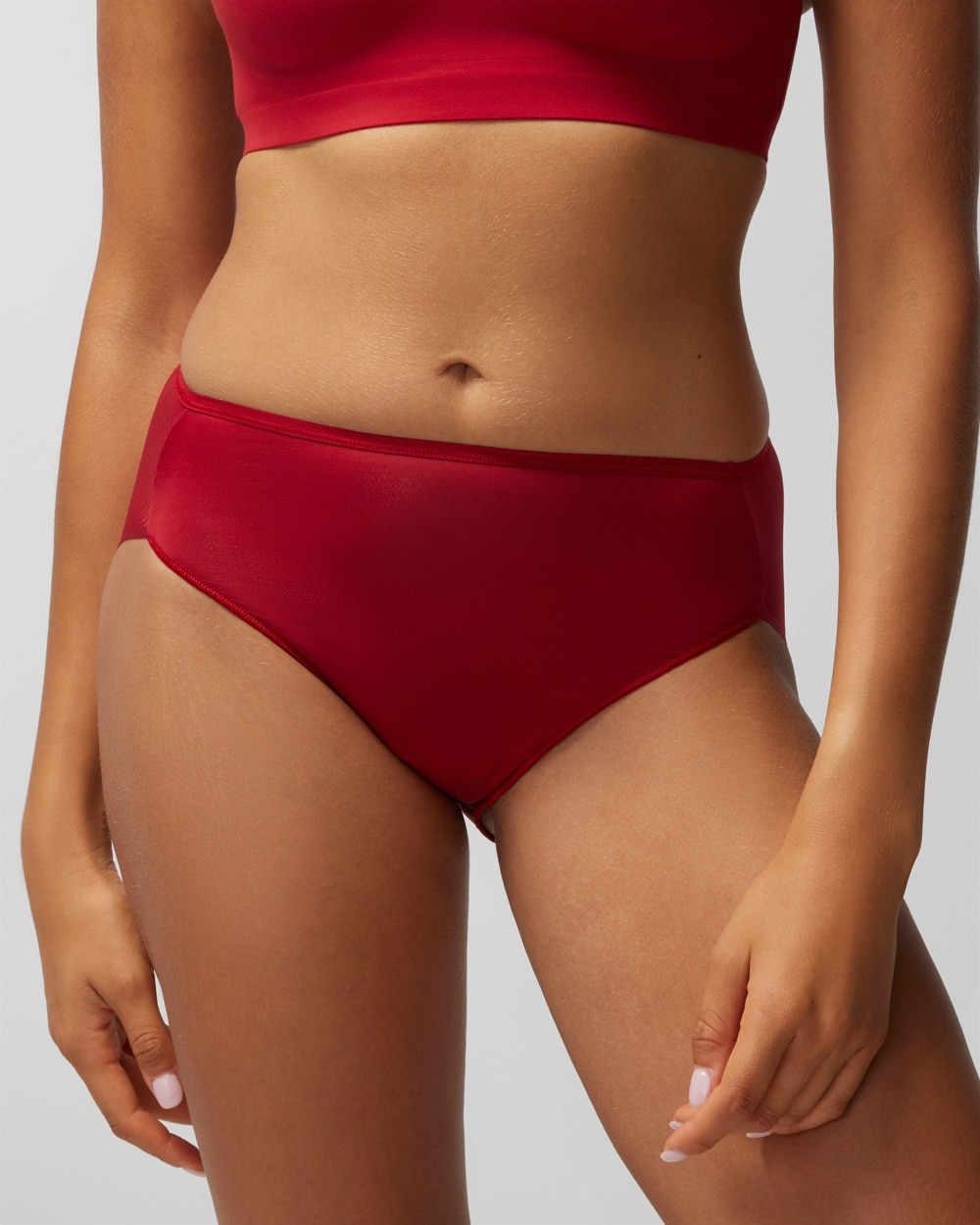 Soma Women's No Show Microfiber High-leg Underwear In Red Size 2xl |  Vanishing Edge Panties