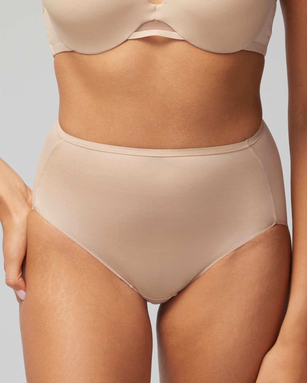 Soma Vanishing Edge Microfiber Modern Brief In Nude