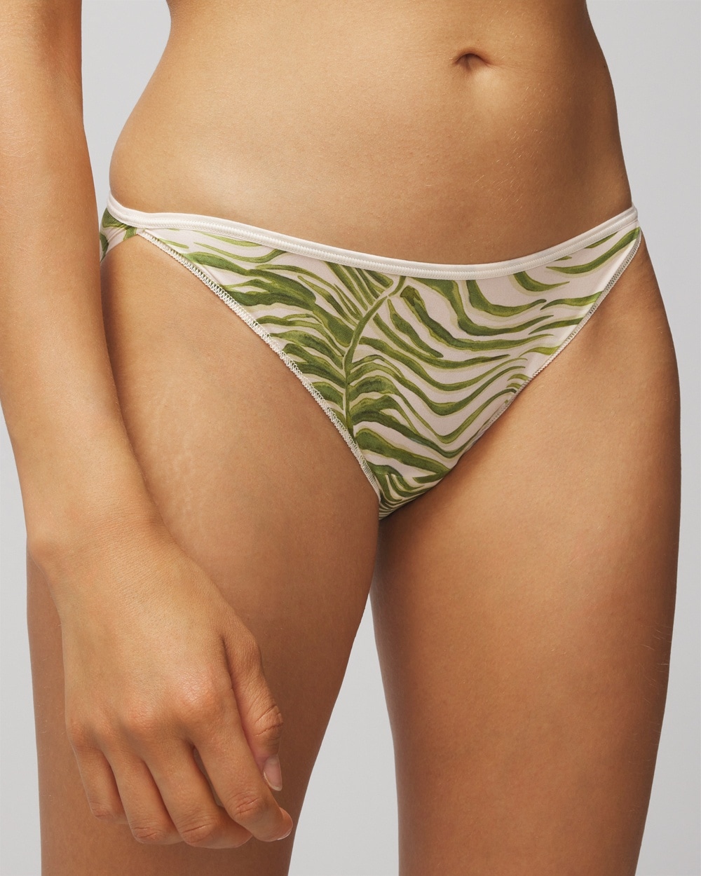 Soma Women's No Show Microfiber Bikini Underwear In Into The Groove Mini Ws Size 2xl |  Vanishing Edg In Green