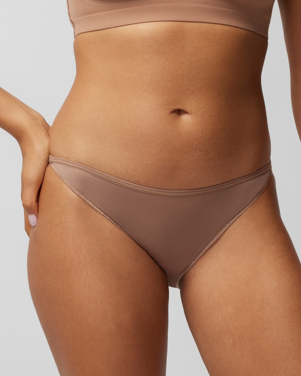 Soma Women's No Show Microfiber Bikini Underwear In Brown Size 2xl |  Vanishing Edge Panties