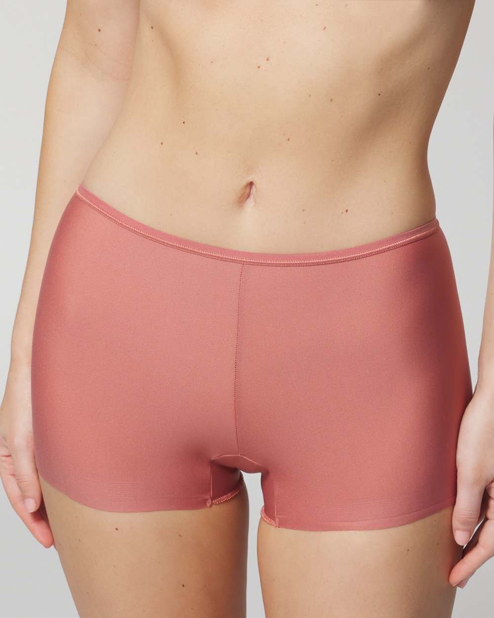 Soma Women's No Show Microfiber Boyshort Underwear In Pink Size Small, Vanishing Edge Panties