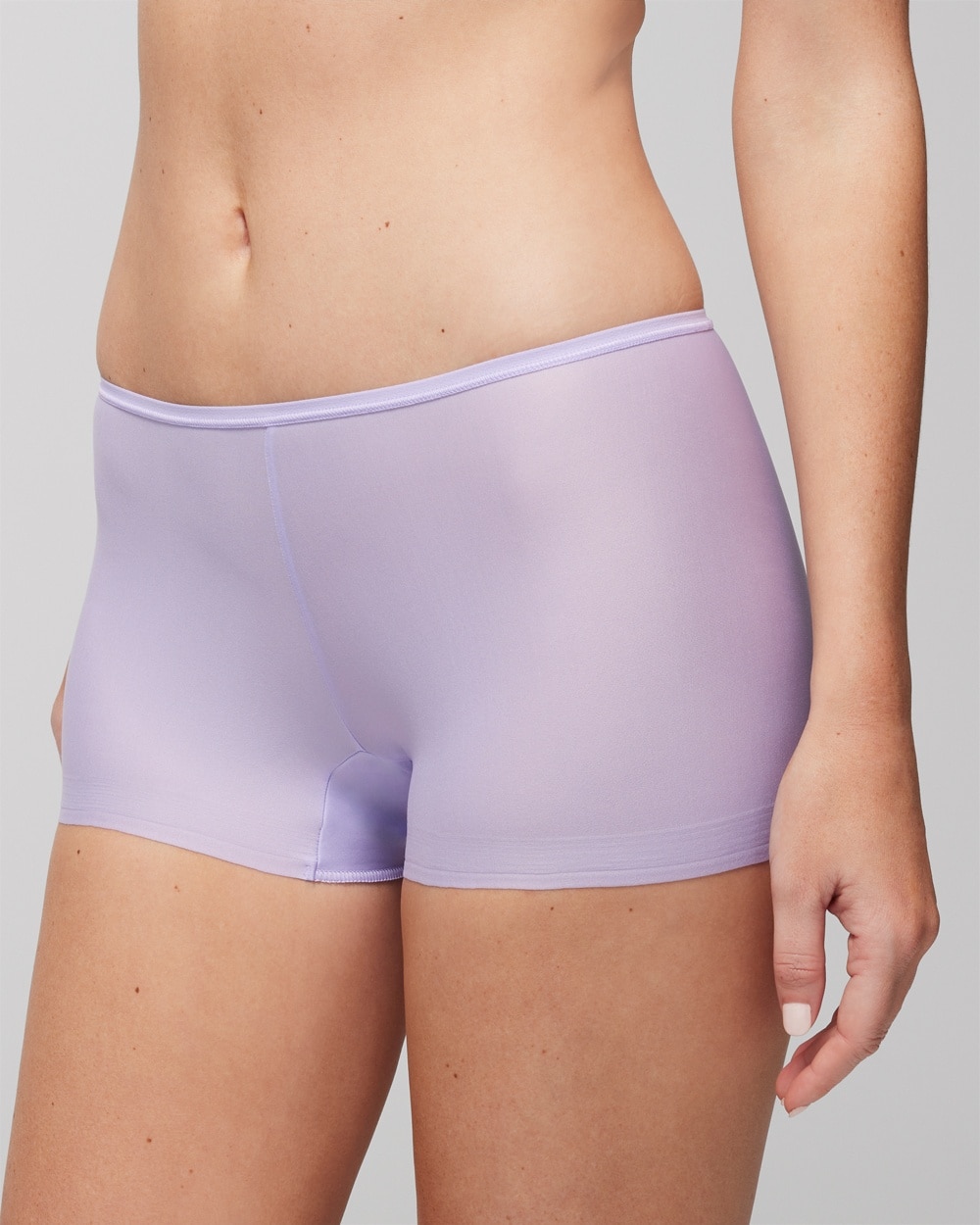 Soma Women's No Show Microfiber Boyshort Underwear In Lavender Size Large |  Vanishing Edge Panties In Wild Lavender