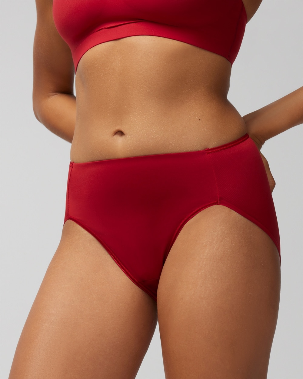Soma Women's Vanishing Tummy High-leg Brief Underwear In Red Size Xs |  In Paint The Town Red
