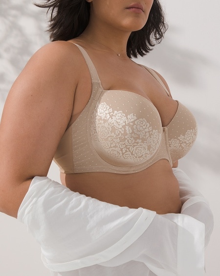 Soma, Intimates & Sleepwear, Soma Stunning Support Unlined Minimizer Bra  Nude Lace Detail 36g