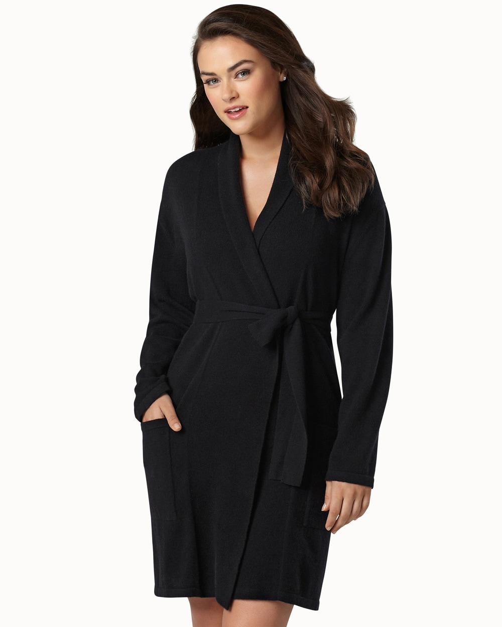 Arlotta Short Cashmere Robe Black