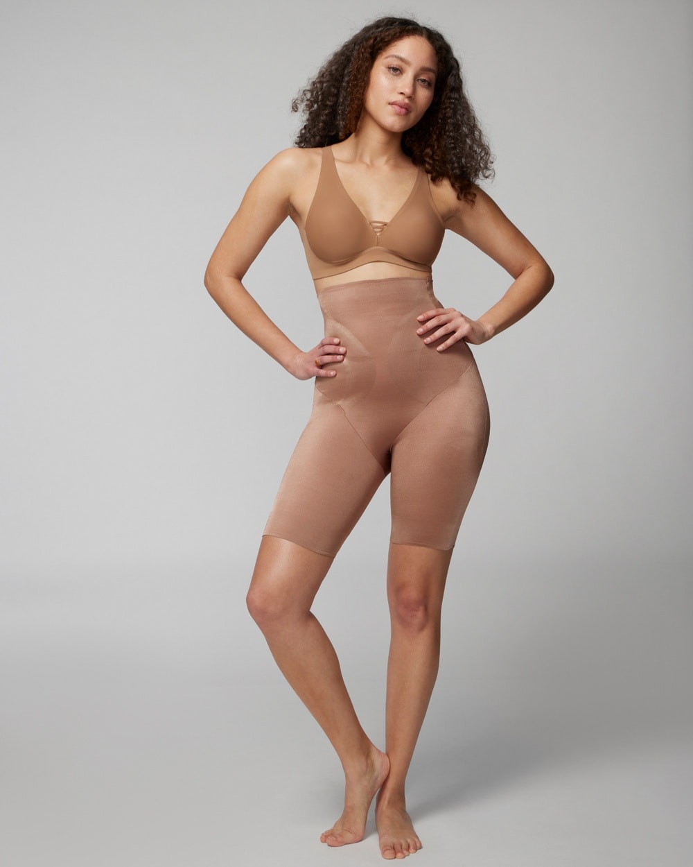 Soma Vanishing Edge High Waist Thigh Slimmer In Brown