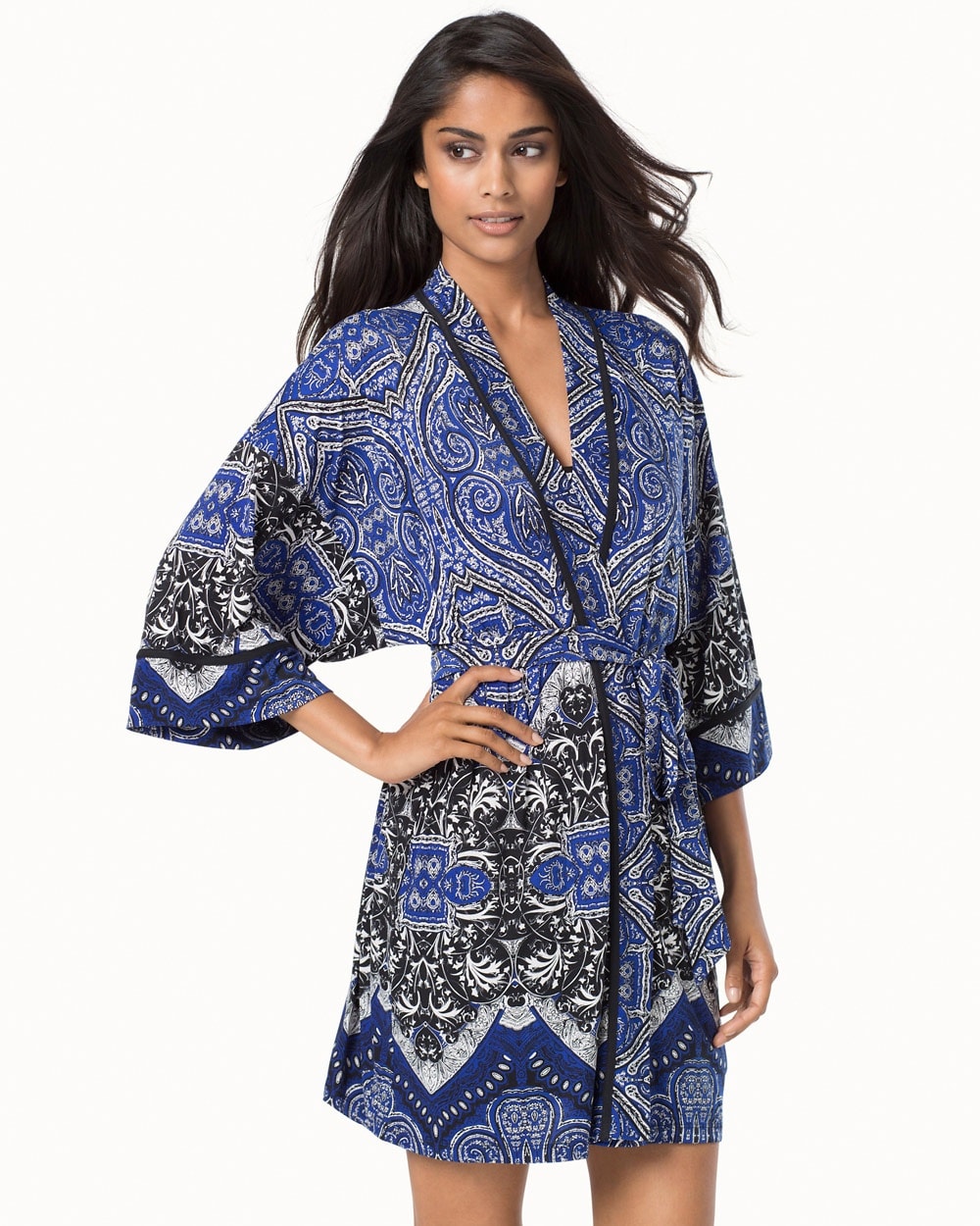 In Bloom by Jonquil Noura Tapestry Short Robe Sapphire