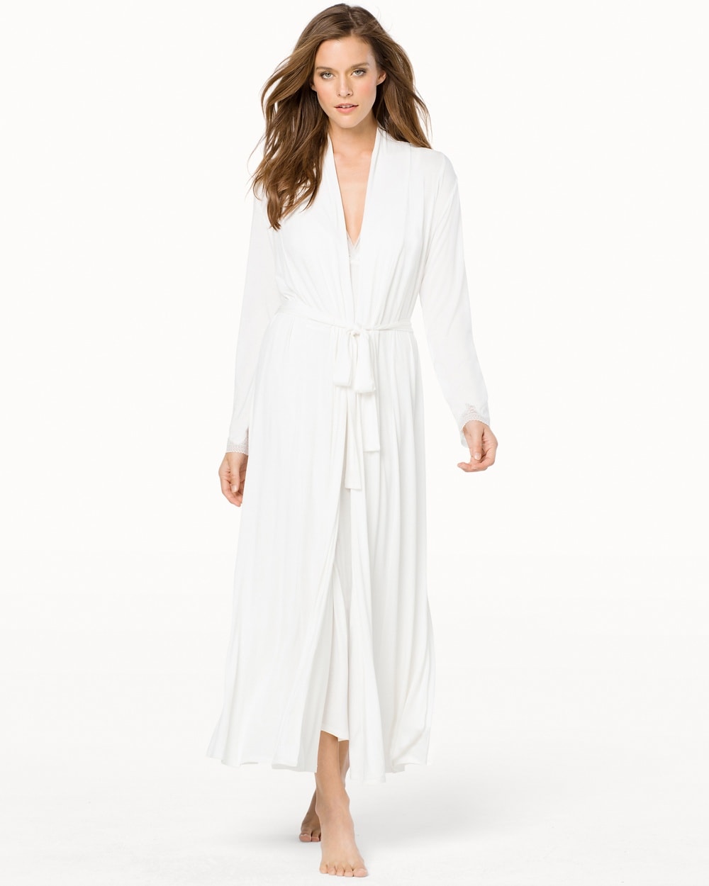 Oscar de la Renta Pure Romance Long Robe Ivory