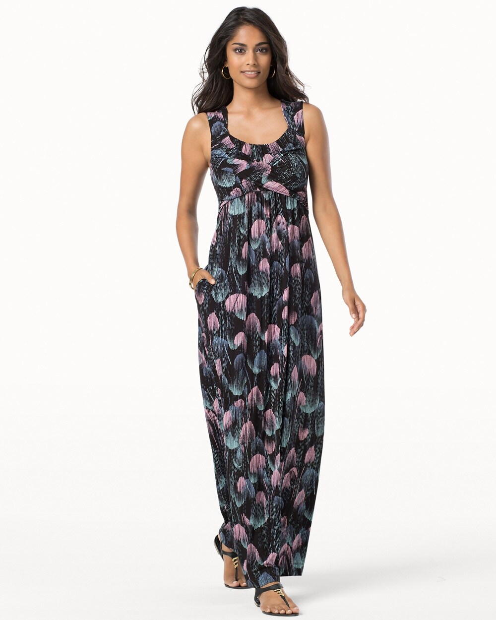 Sleeveless Cross Front Maxi Dress Arabesque