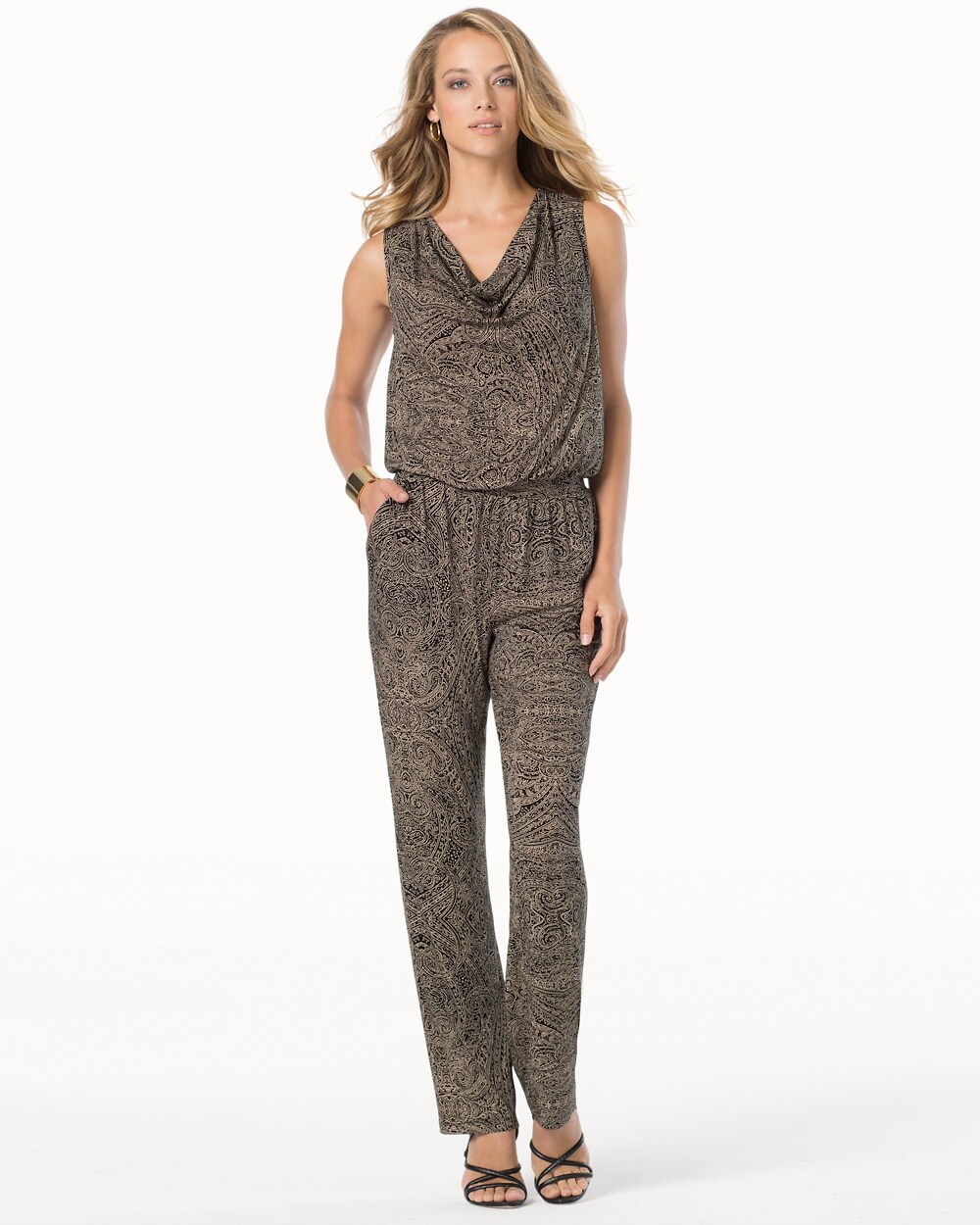 Cowl Neck Sleeveless Jumpsuit