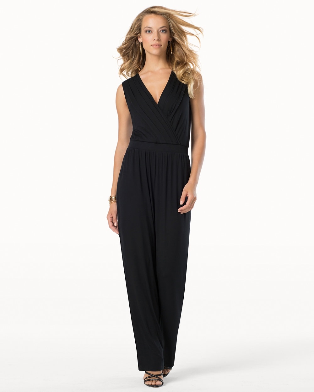 Surplice Neckline Lace Back Jumpsuit