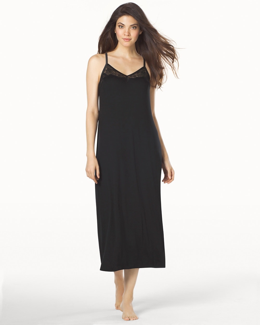 Casual Collection Tea Length Nightgown Black