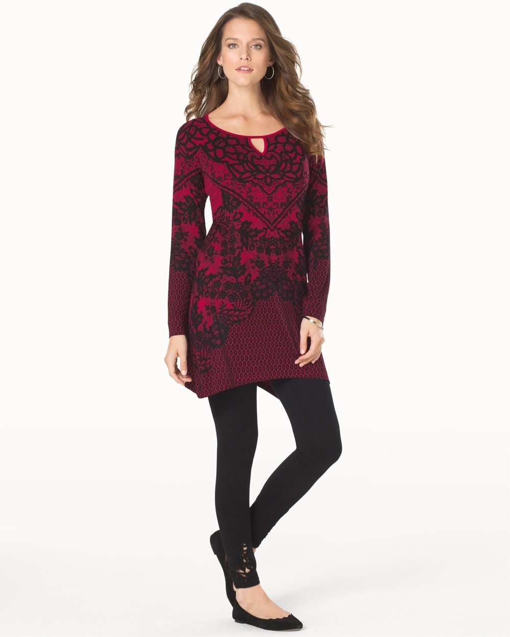 Live. Lounge. Wear. Fleece Leggings with Lace Applique - Soma