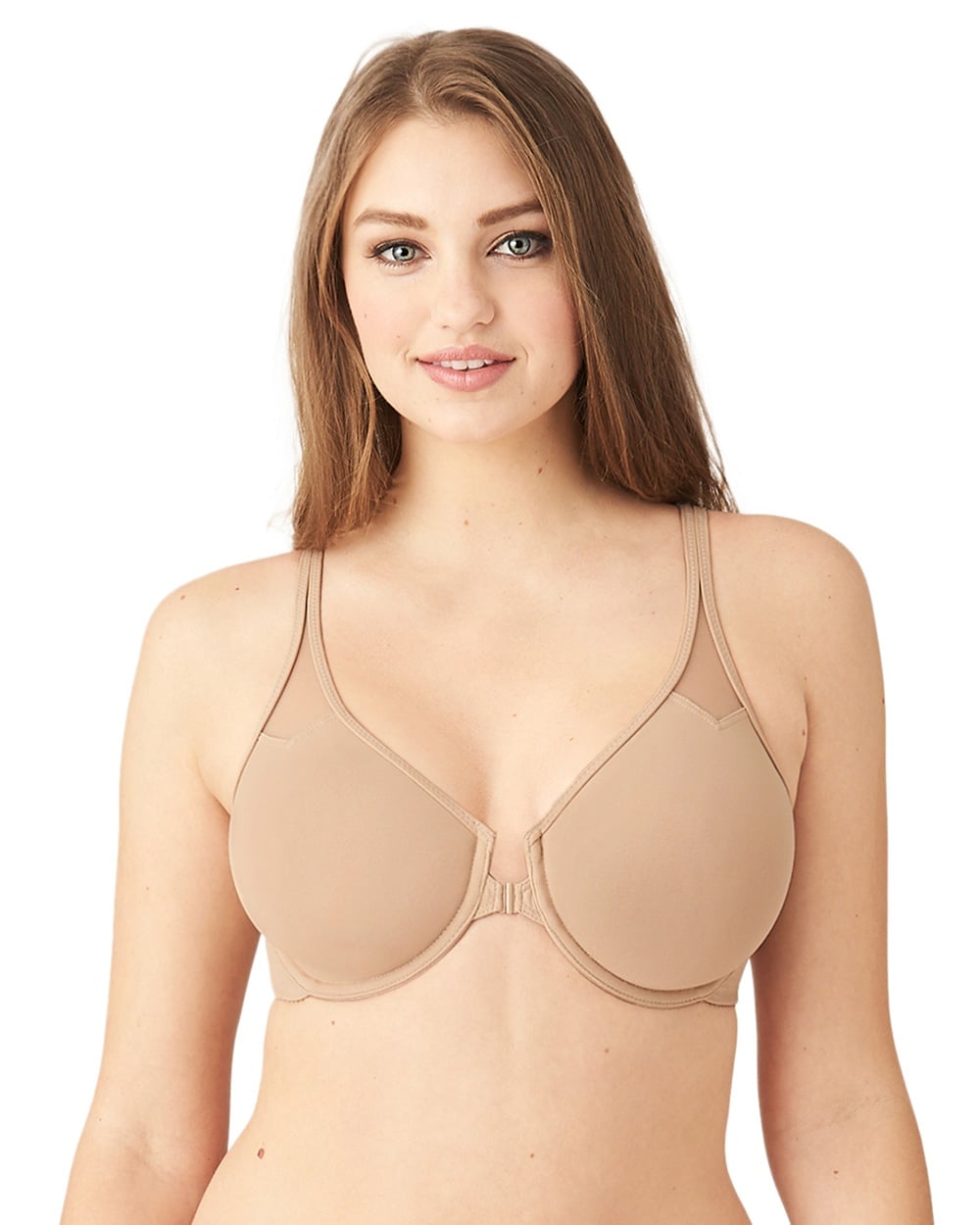 Soma Wacoal T-back Front Close Underwire Bra In Nude