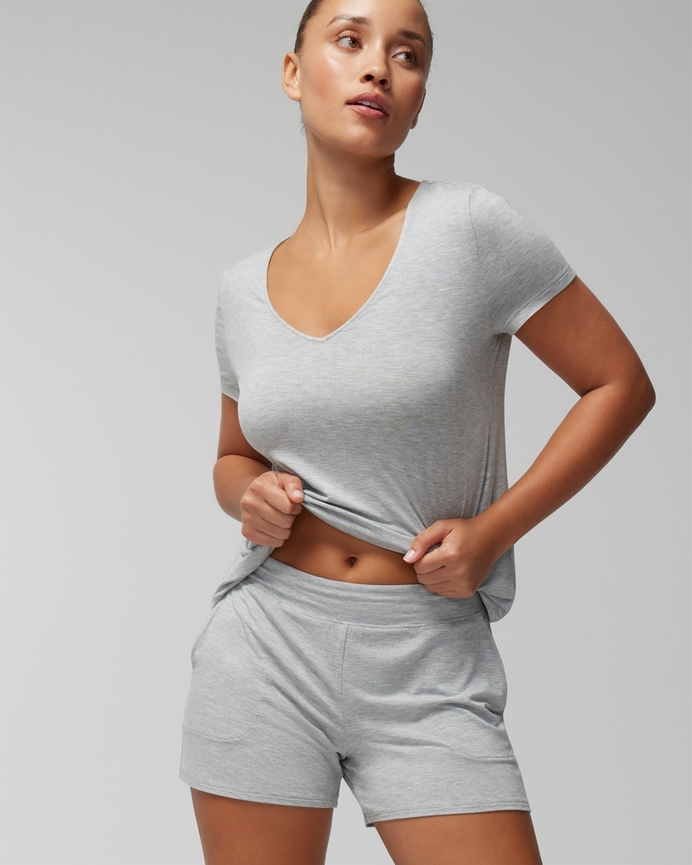Soma Women's Cool Nights Pajama Shorts In Gray Size Medium |