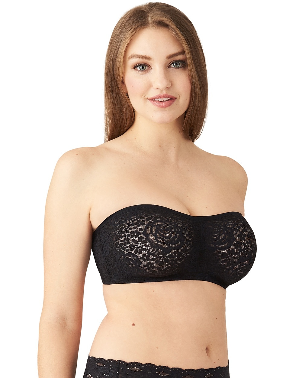 Soma Wacoal Halo Lace Strapless Bra In Black