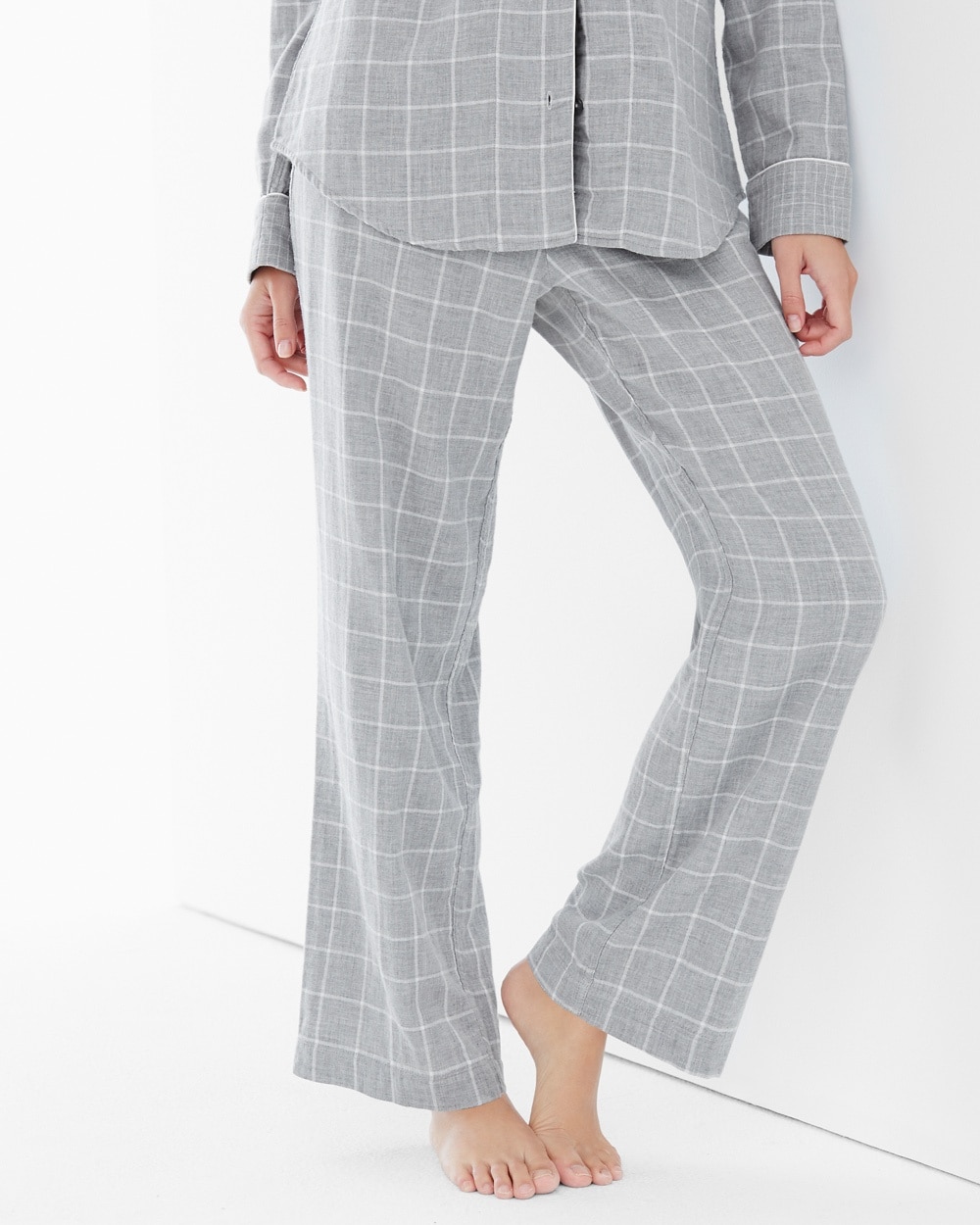 Naked Essential Cotton Pajama Pants Plaid Metro Heather Gray