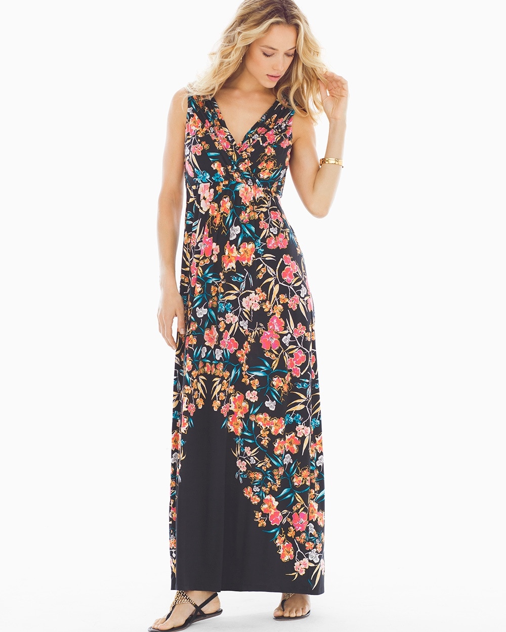 Wrapped Maxi Dress Effortless Placement Black