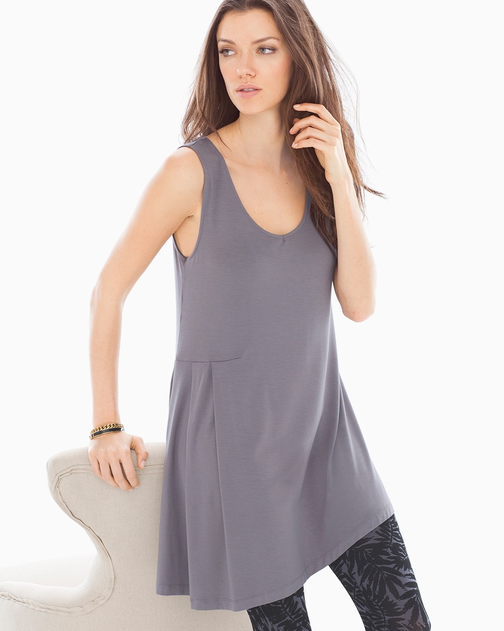 Live. Lounge. Wear. Side Drape Tunic Excalibur Grey