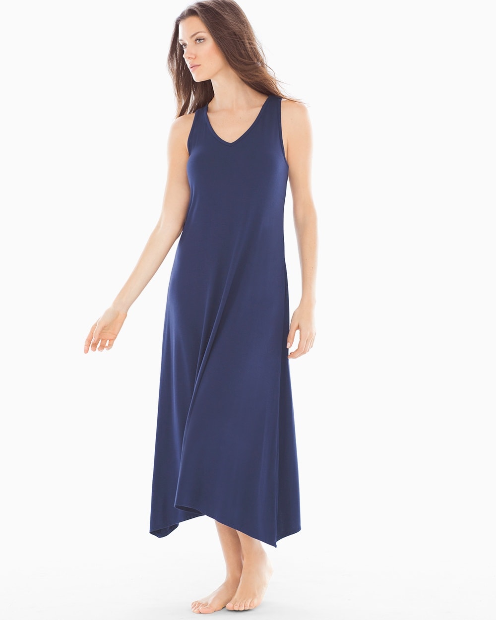 Embraceable Cool Nights Tea Length Nightgown Navy