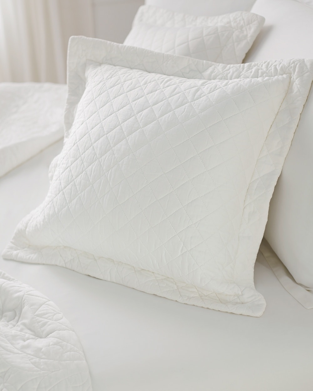 Viscose from Bamboo Luxe Quilted Pillow Sham Ivory