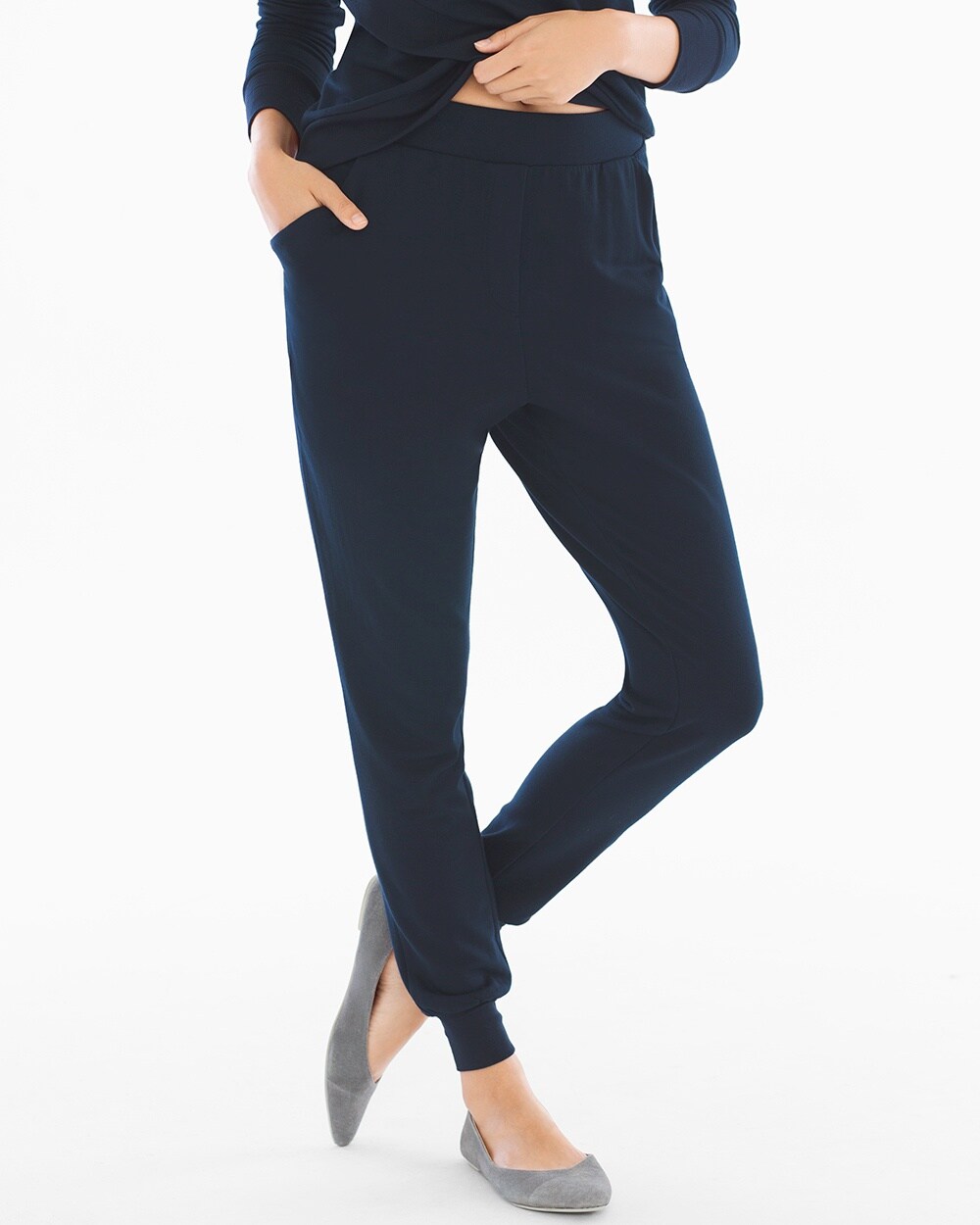 Midnight by Carole Hochman French Terry Lounge Pants Midnight