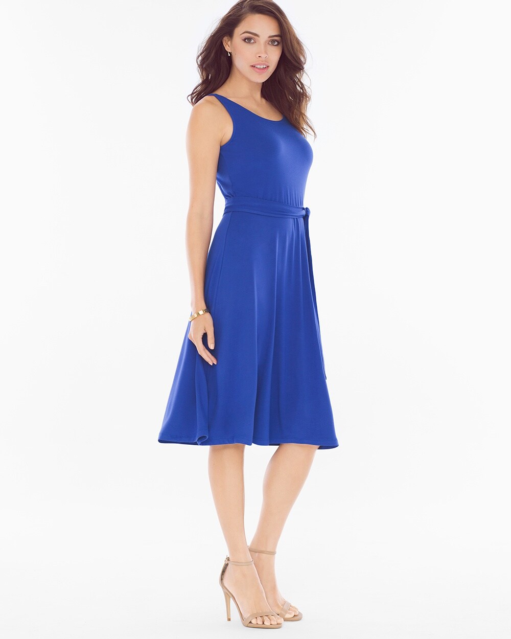 Fit and Flare Sleeveless Short Dress Jewel Blue