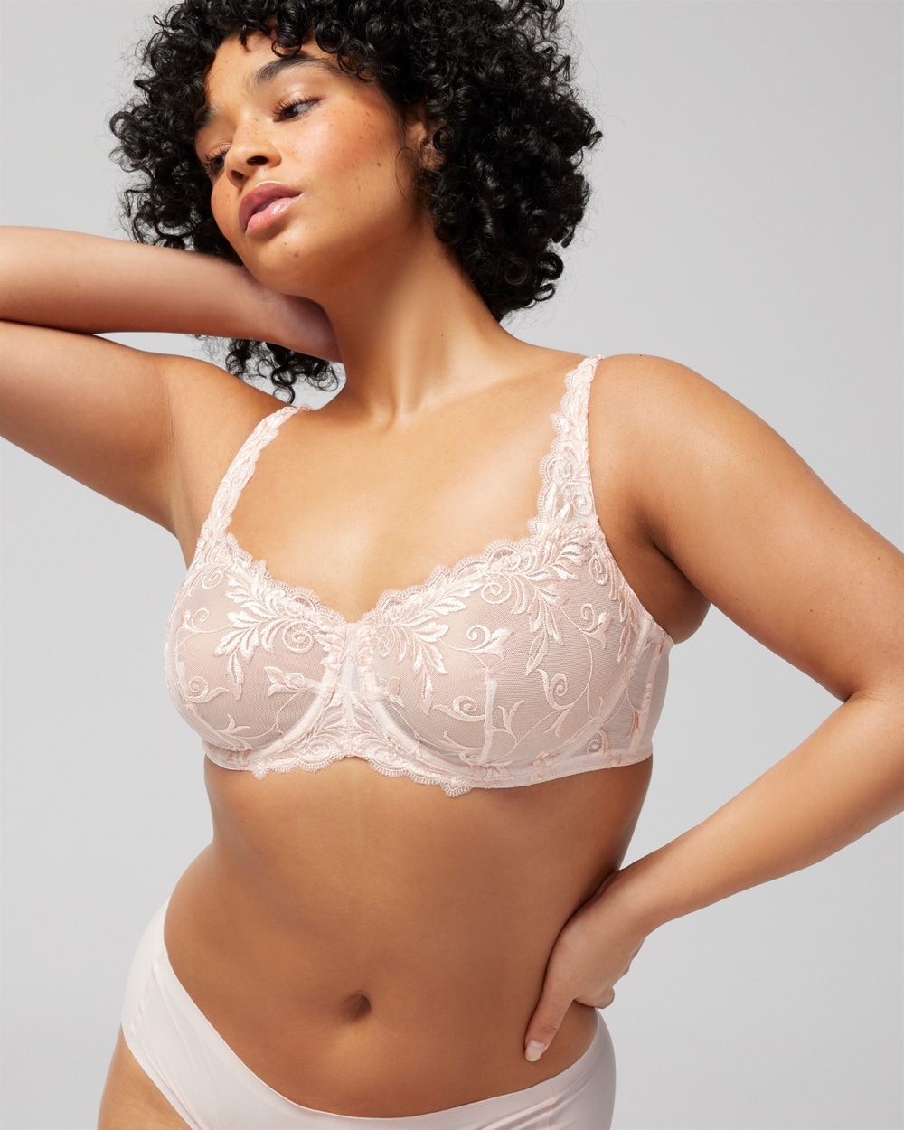 Soma Women's Sensuous Lace Unlined Bra In Peach Blossom Size 38g | |  ModeSens
