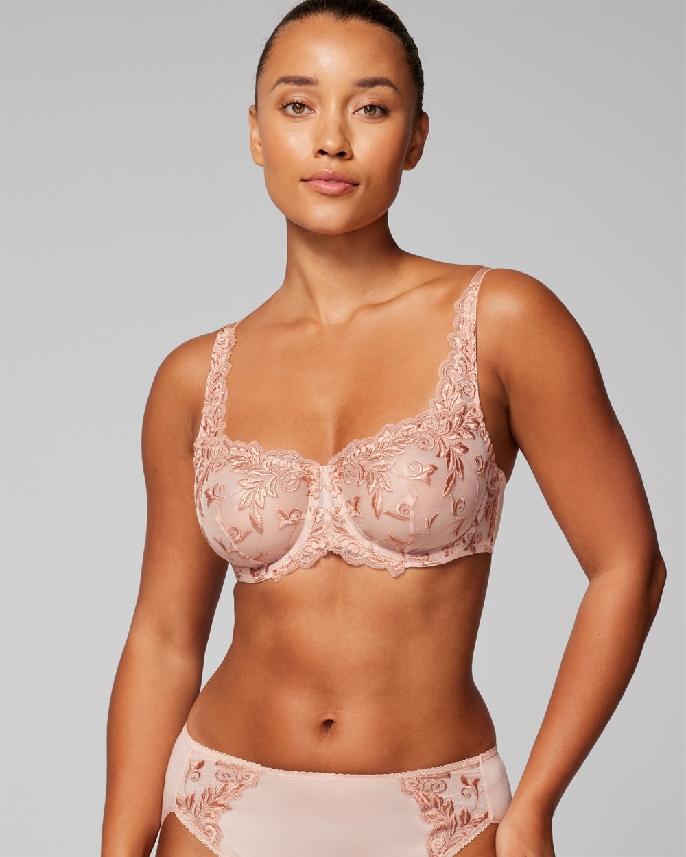 Sheer Mesh Unlined Underwire Bra - Blushing Rose - Chérie Amour