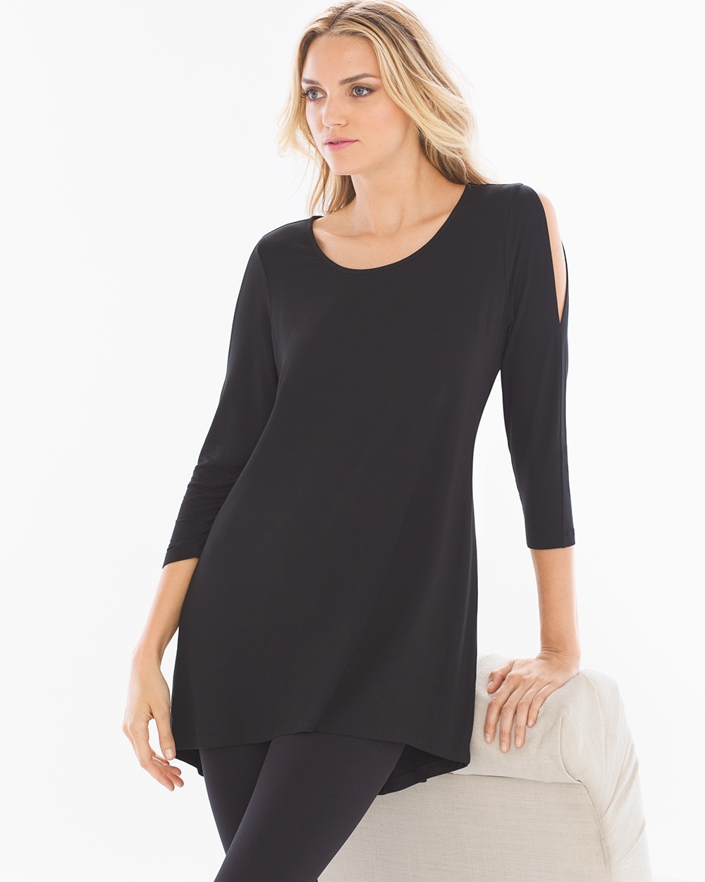 Live. Lounge. Wear. Cold-Shoulder Tunic Black