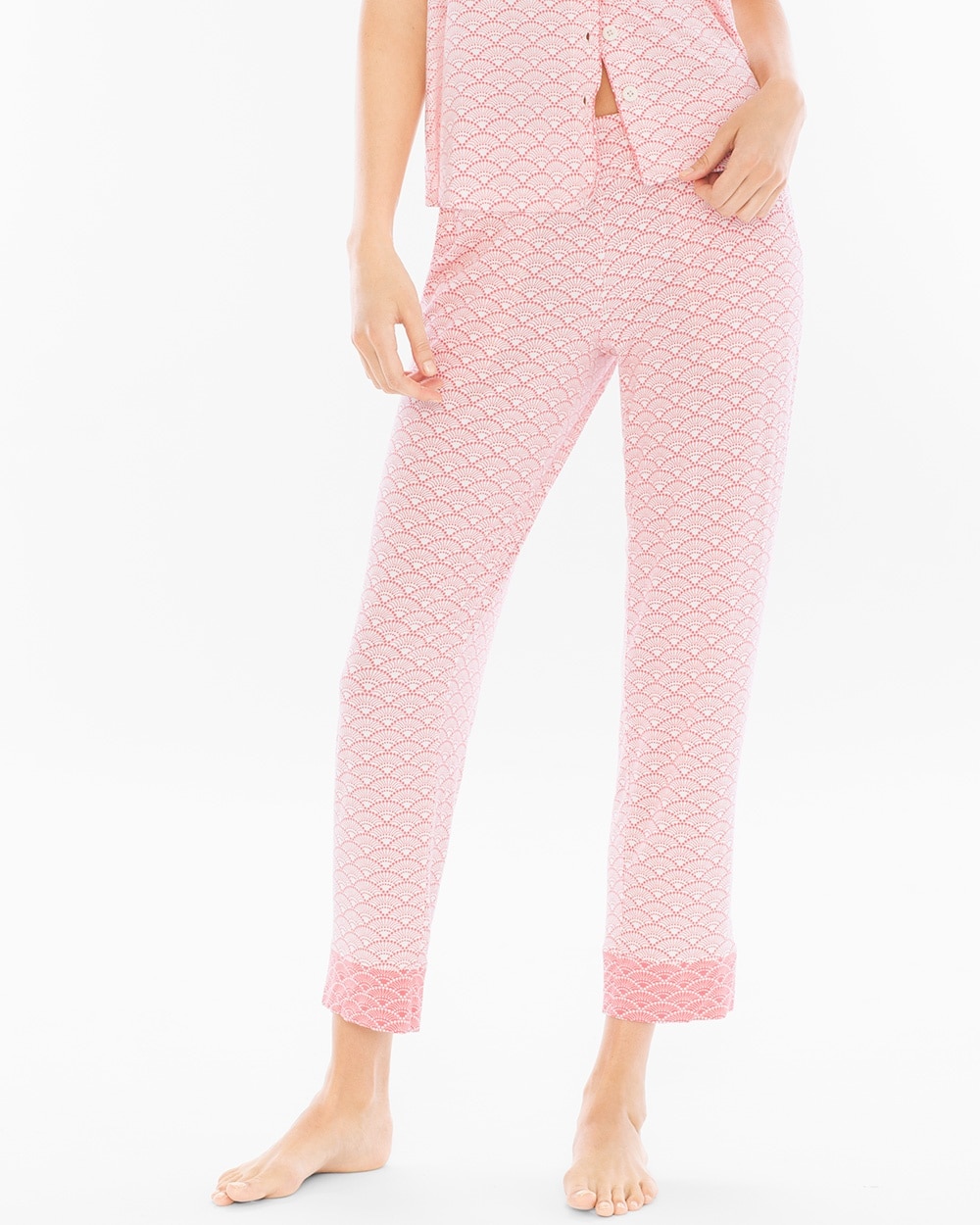 Cool Nights Ankle Pajama Pants Dynamic Dot Ivory