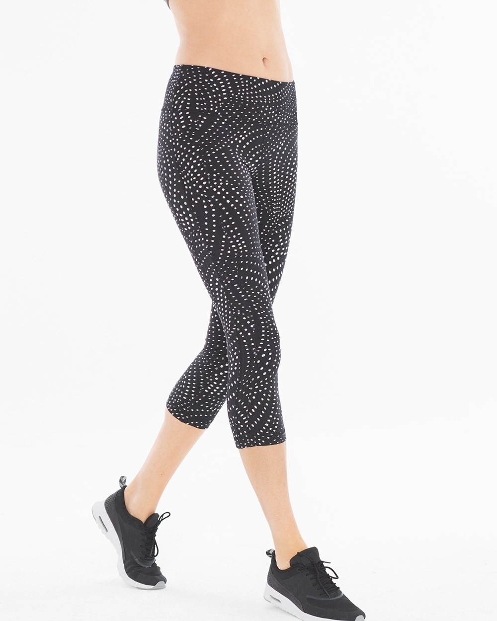 Soma Sport Crop Leggings Dash Dot Black