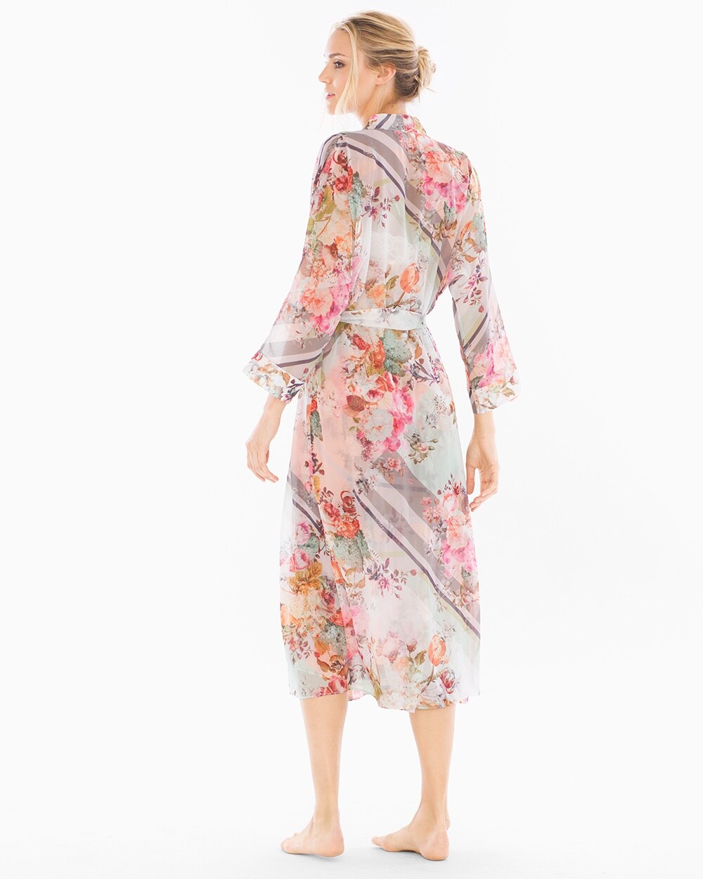 floral chiffon robe