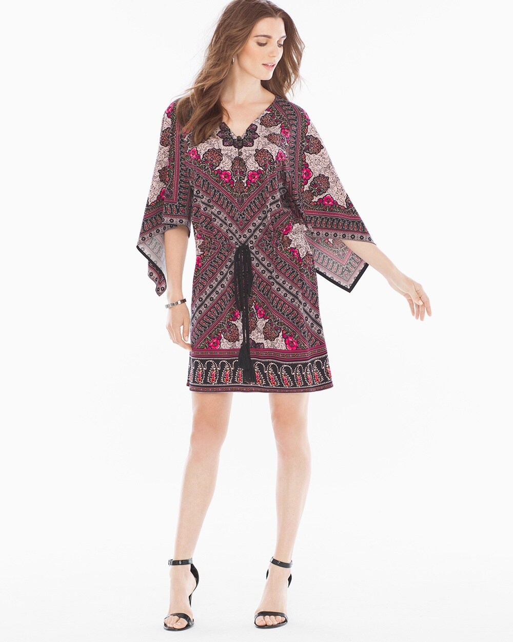 London Times Kimono-Sleeve Short Dress