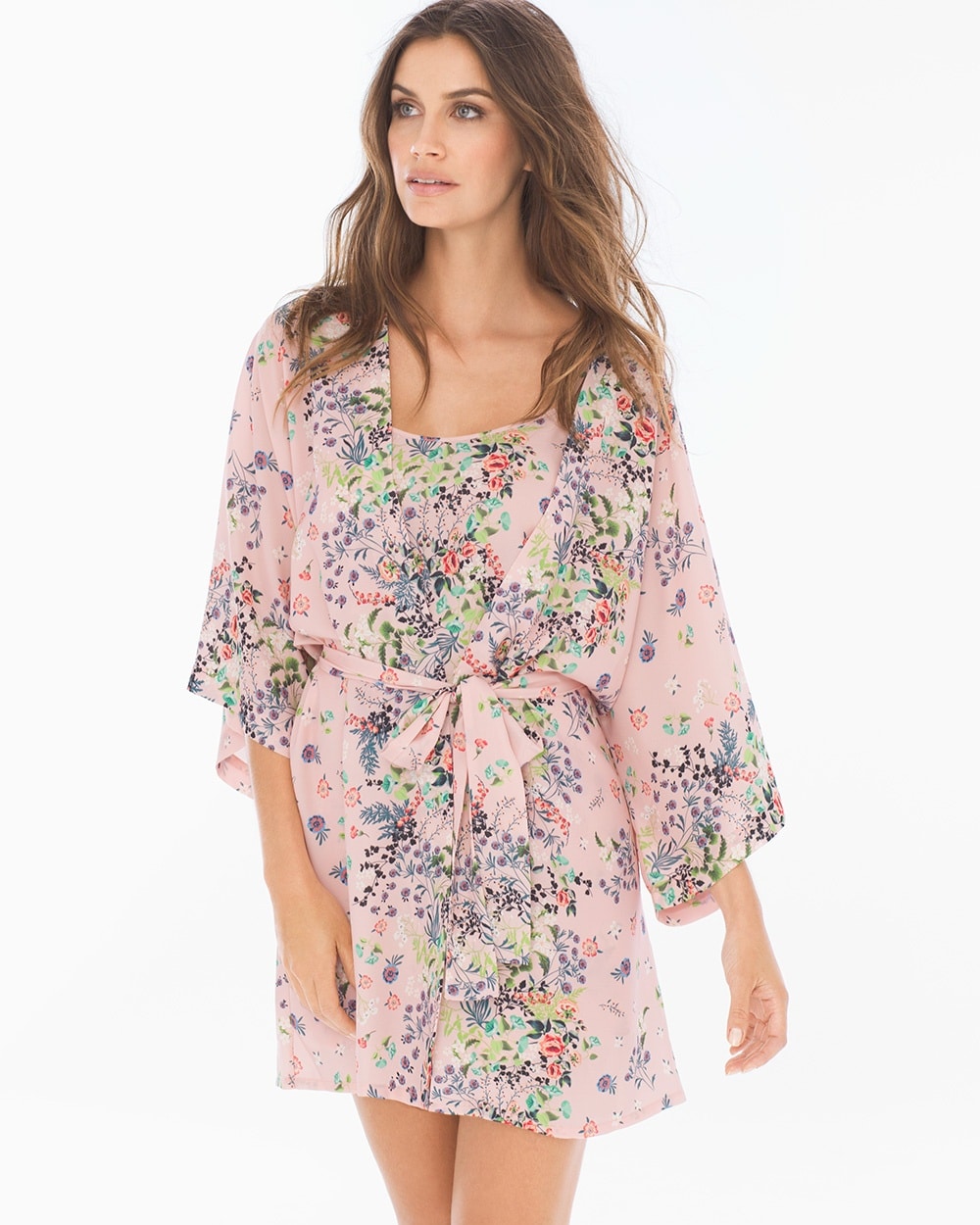 Flora Nikrooz Daylilly Crepe Short Robe Cover Up