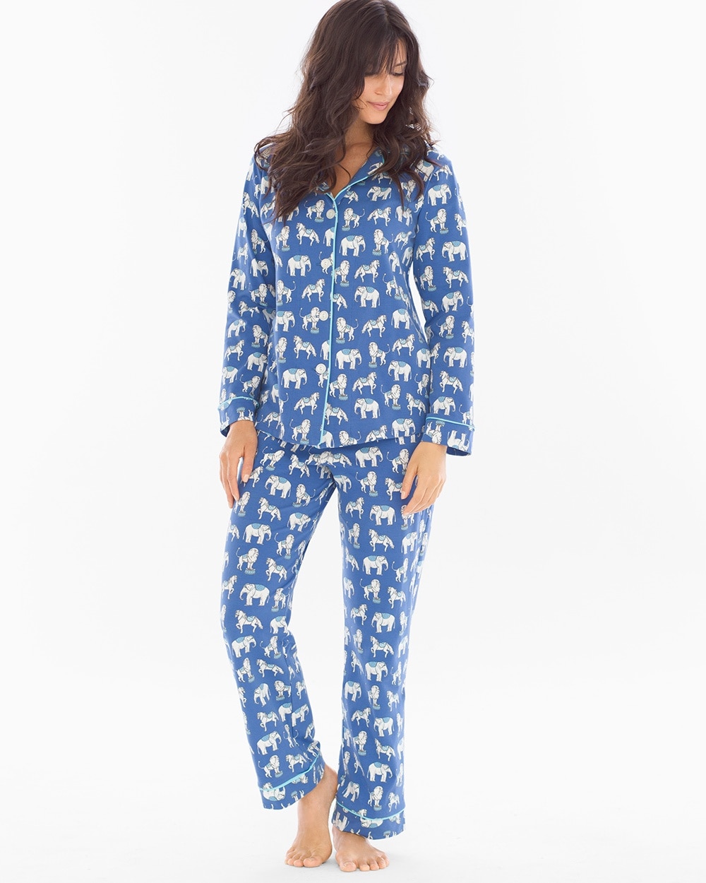 BedHead Pajamas Knit Pajama Set Navy Three Ring Circus