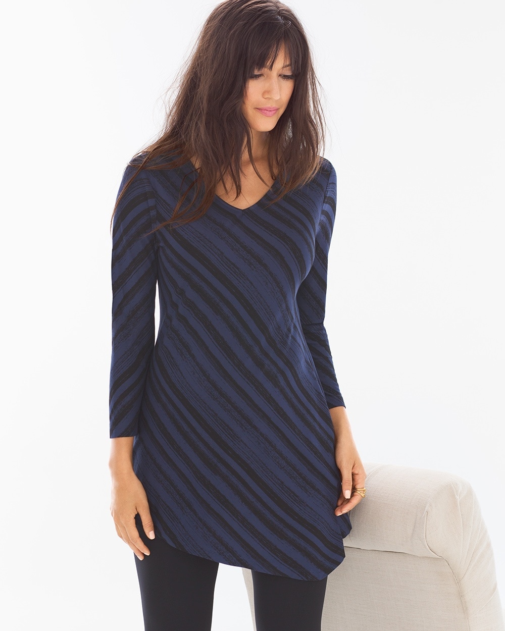 Long Sleeve Asymmetrical Tunic-GLAZE STRI