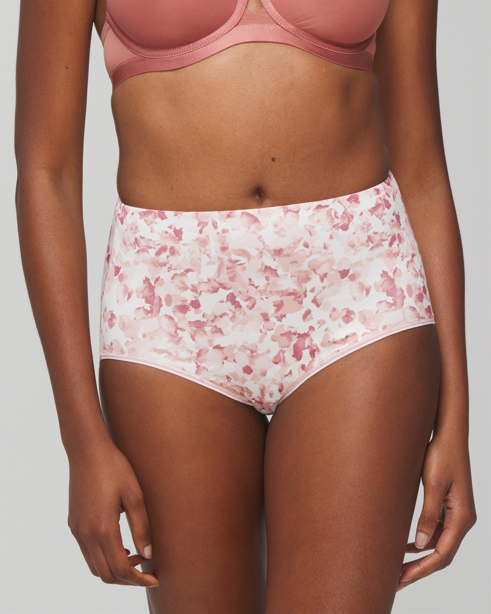 Soma Women's Vanishing Tummy Retro Brief Underwear In Sunshower Spots Mini Pink Size Xl |