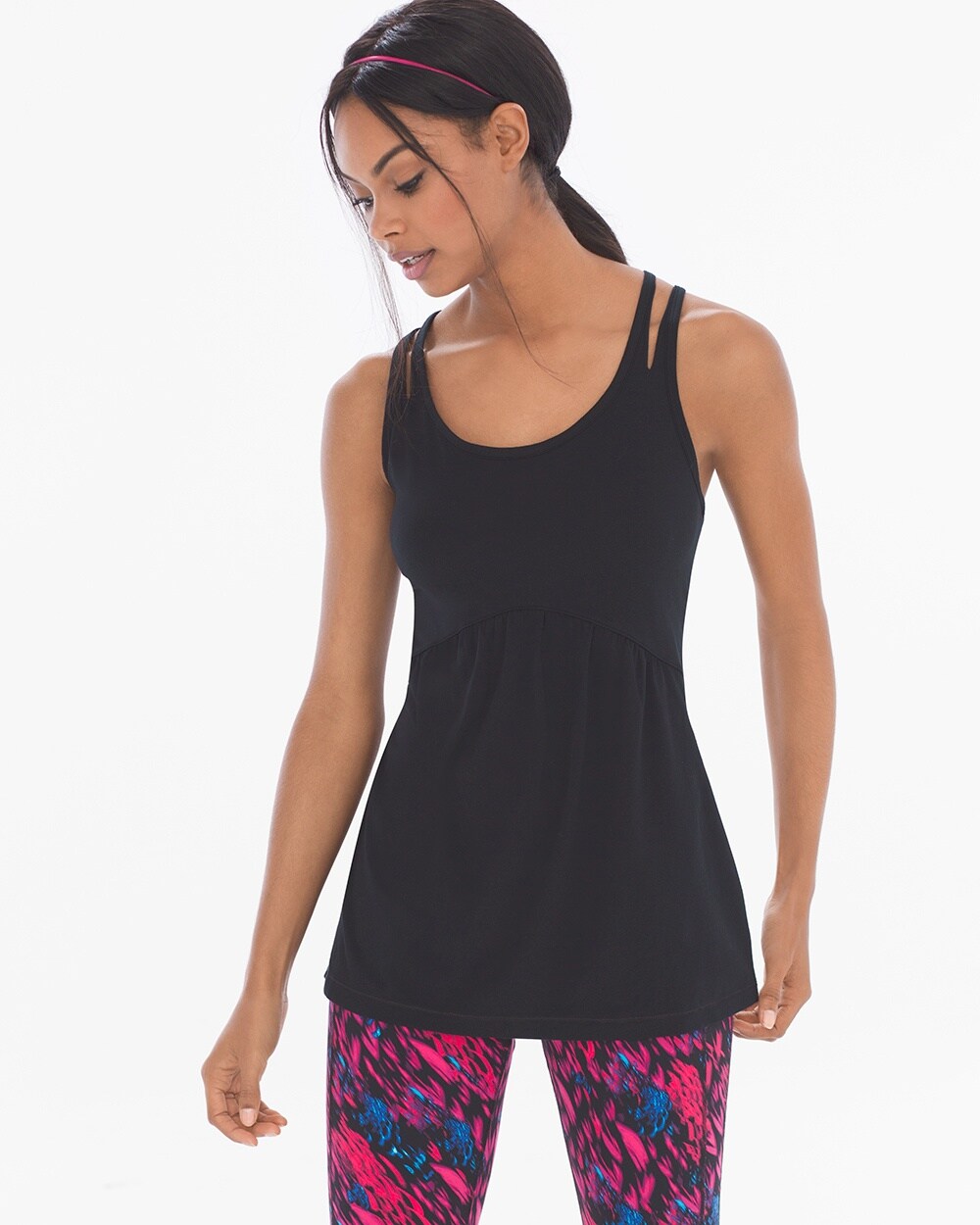 Soma Sport Strappy Cotton Blend Yoga Tank Top