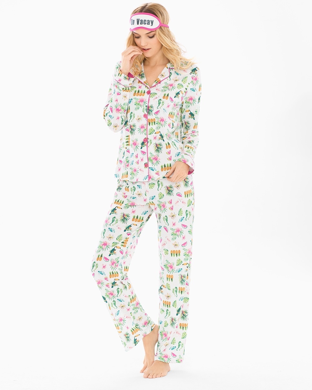 P.J. Salvage Playful Prints Long Sleeve Cotton Blend Pajama Set