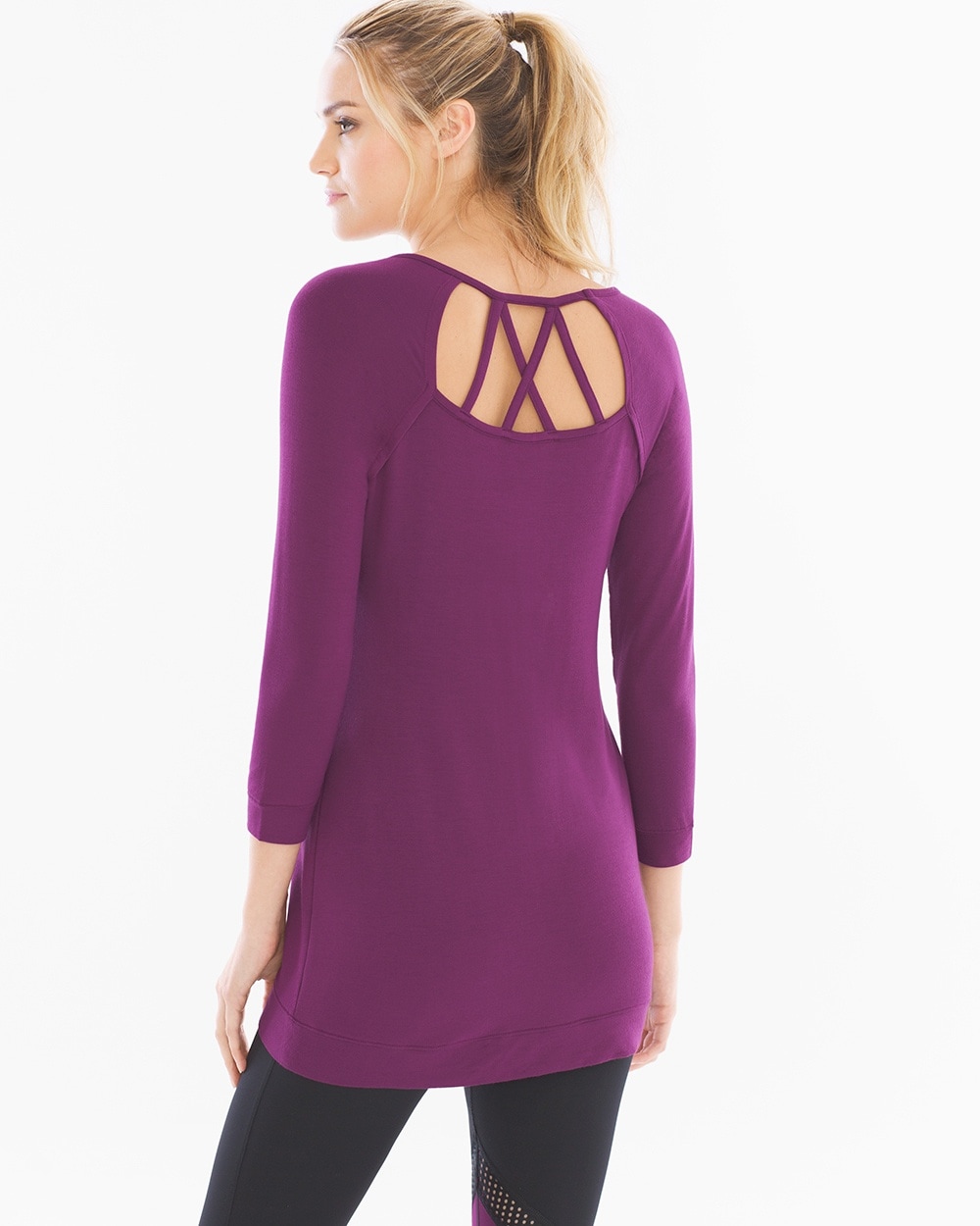 French Terry Cross Back Long Sleeve Tunic