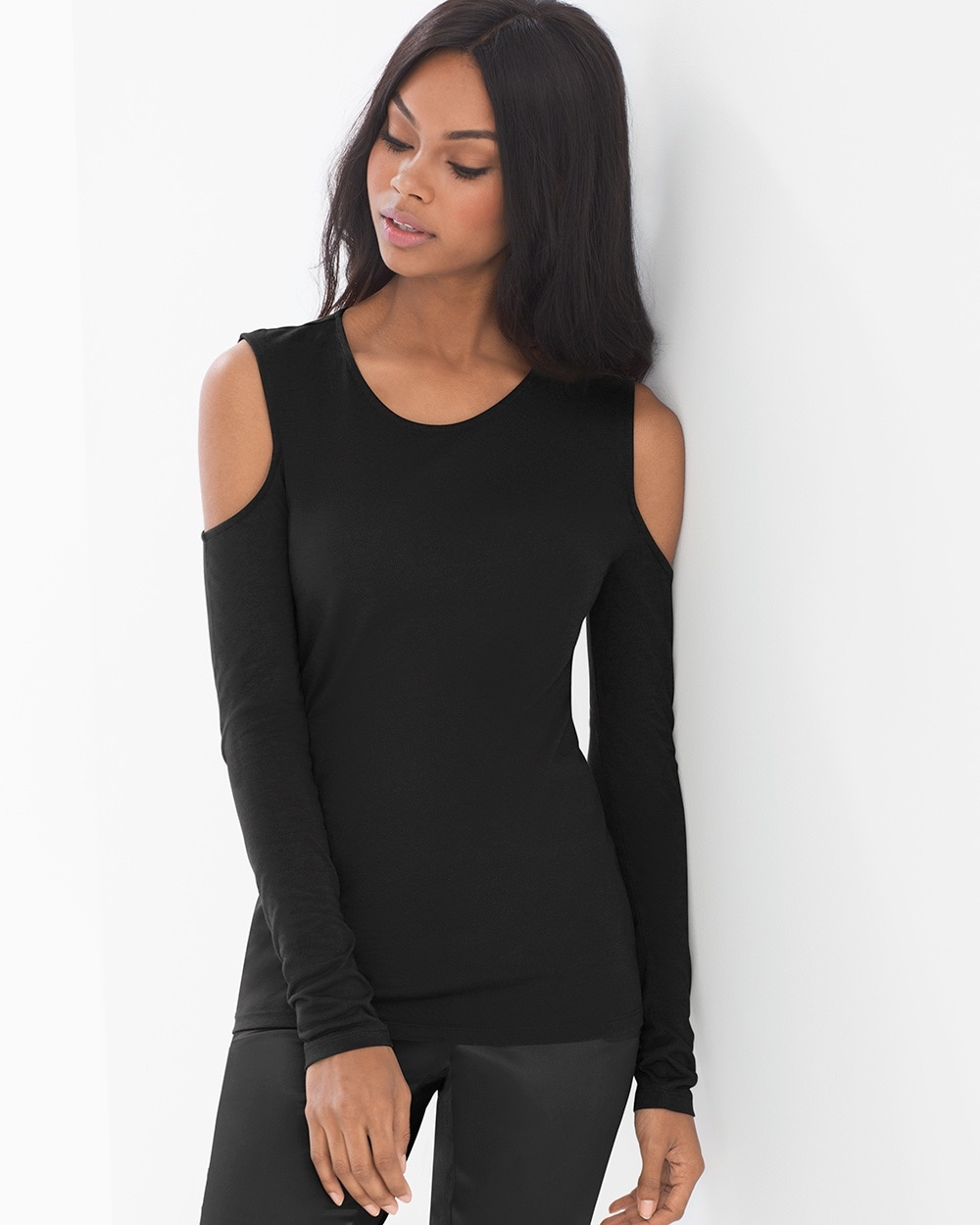 X by Gottex Cold Shoulder Long Sleeve Top