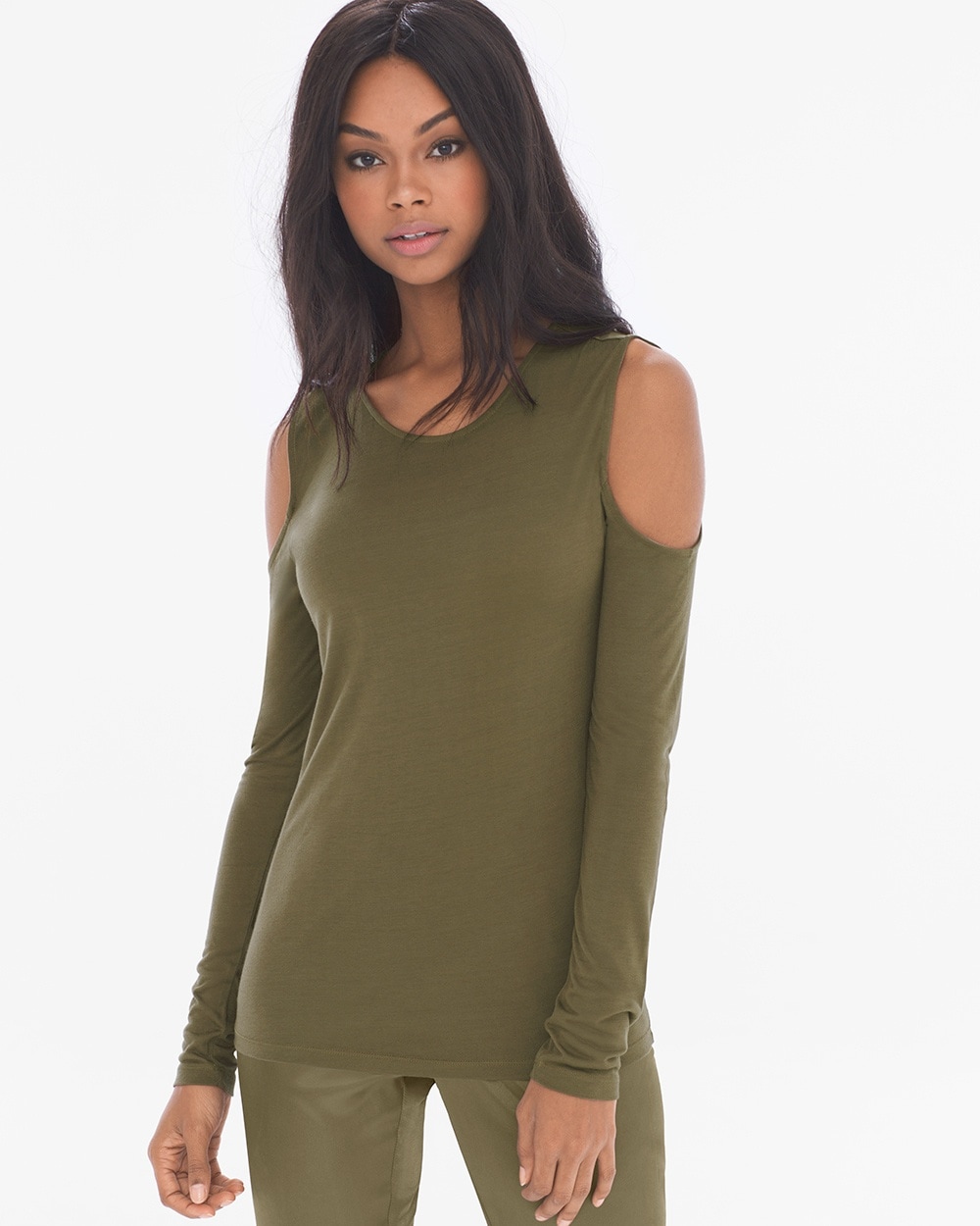 X by Gottex Cold Shoulder Long Sleeve Top