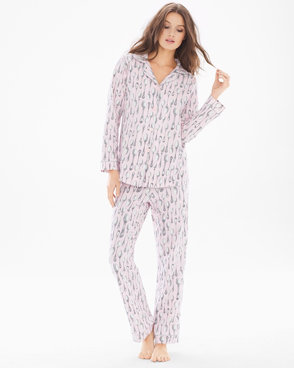 BedHead Cotton Blend Knit Classics Pajama Set Spoons