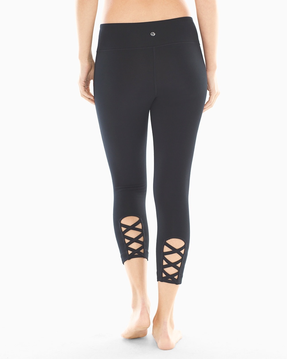 Athleisure Cotton-Blend Strappy Yoga Crop Leggings