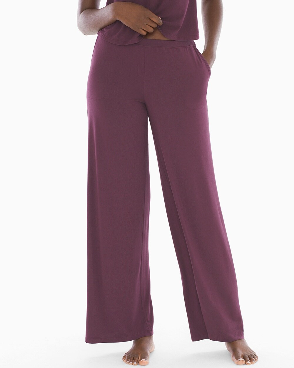 Cool Nights Pajama Wide Leg Pants Merlot