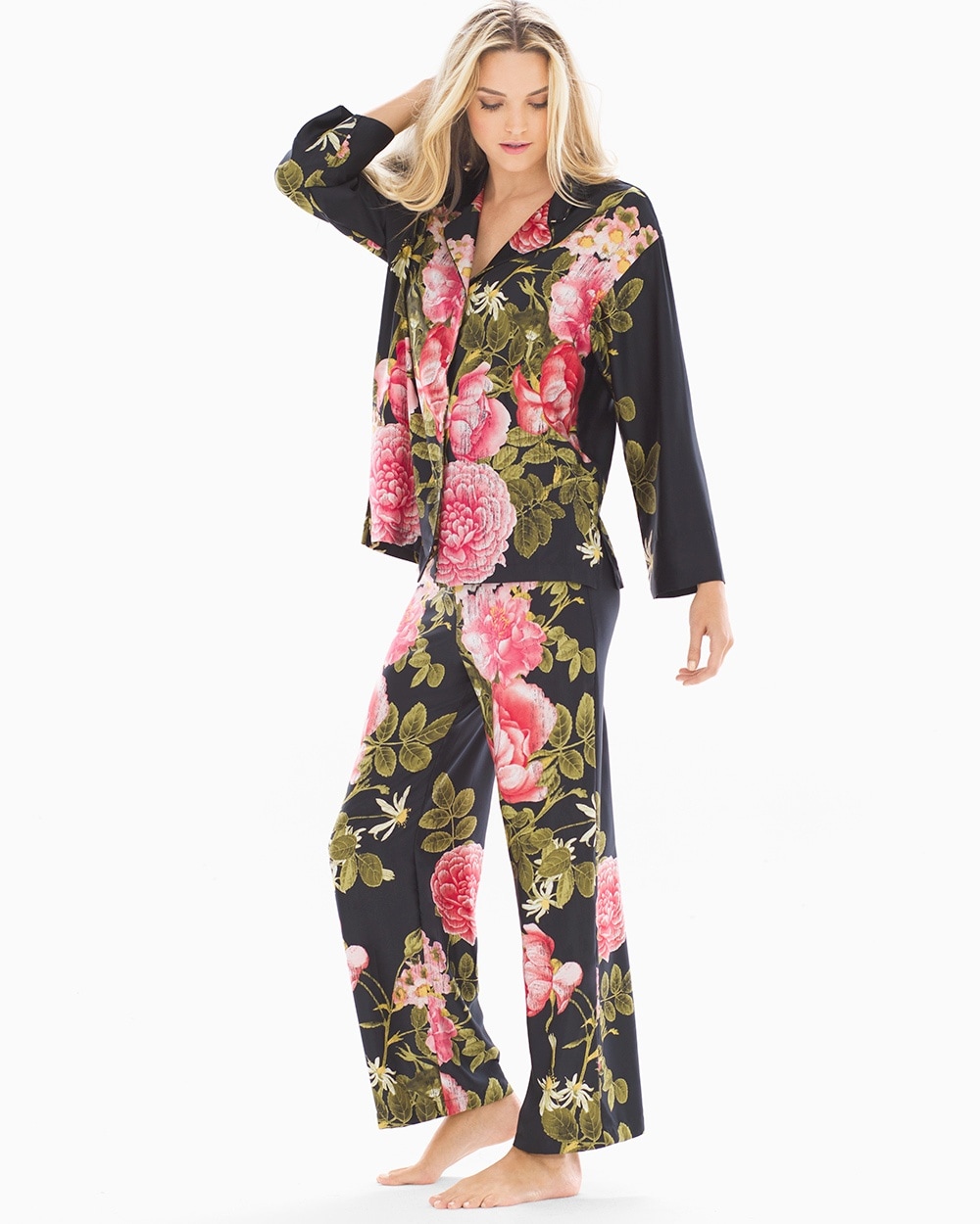 Natori Mandarin Satin Pajama Set