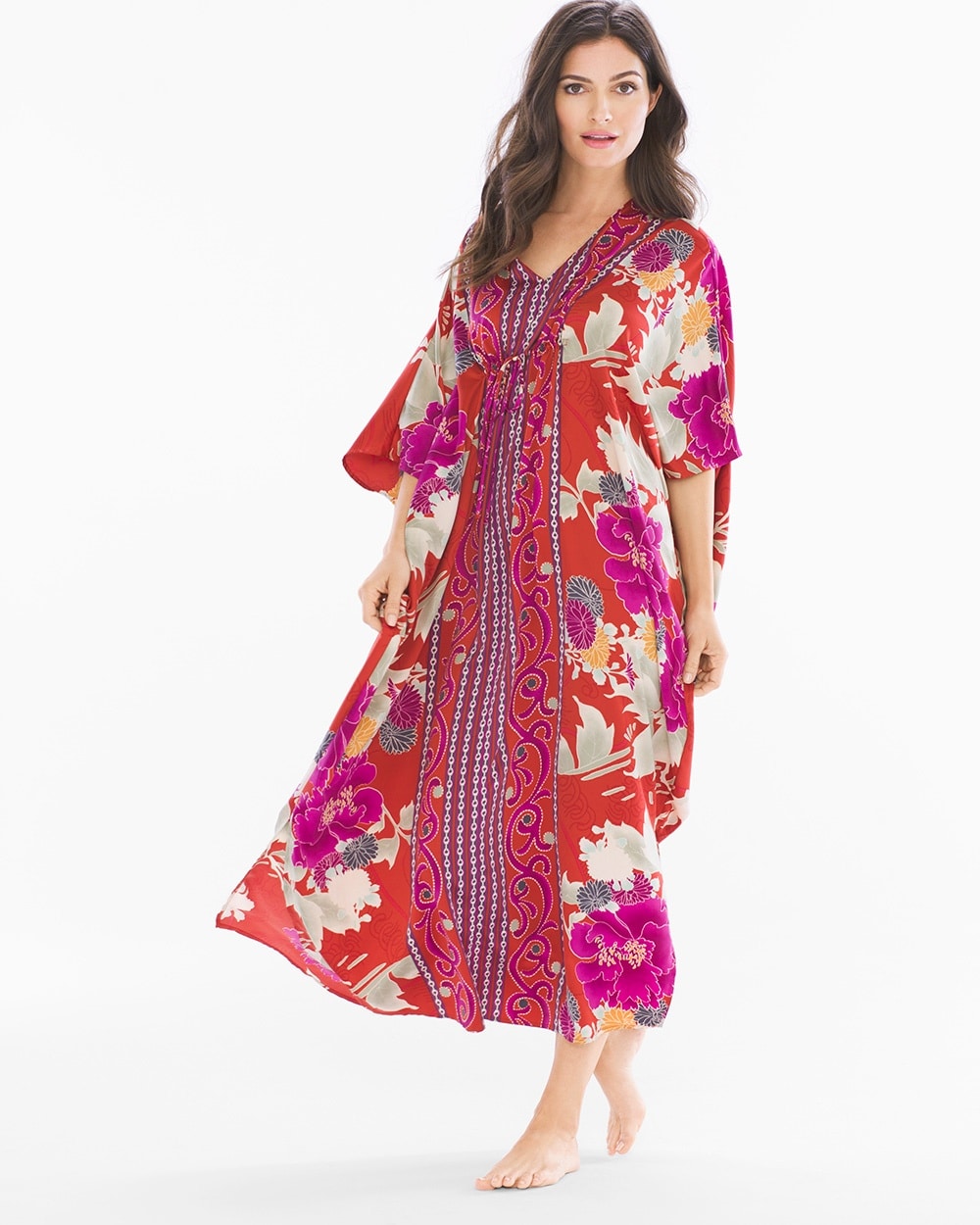 Natori Auburn Floral Sleep Caftan