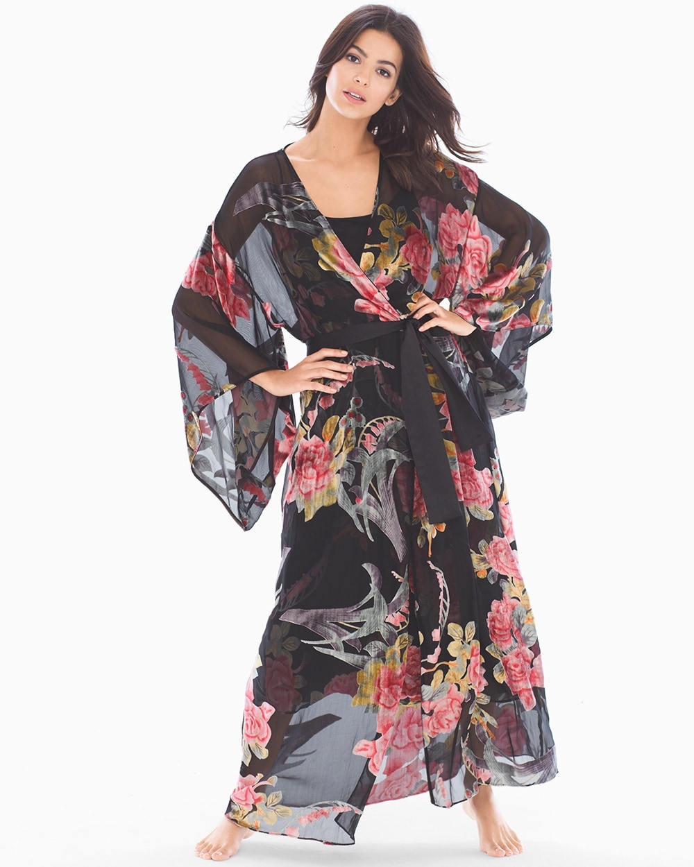 Natori Velvet Burnout Long Robe